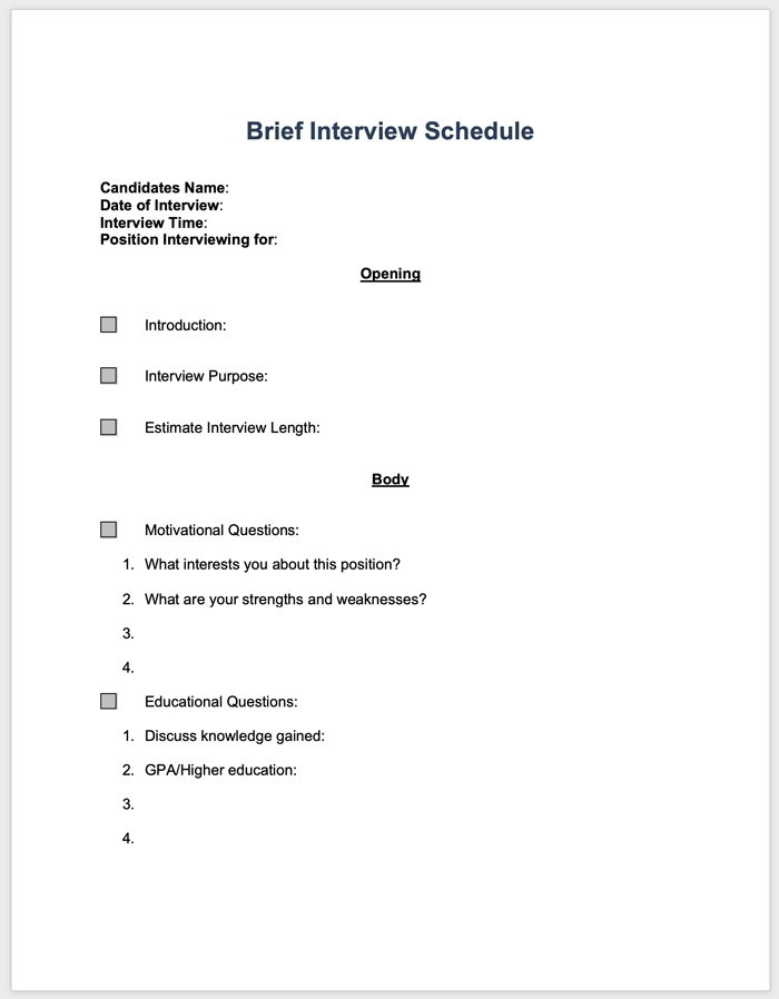 Free Interview Schedule Templates AllyO free-interview-schedule-templates-allyo